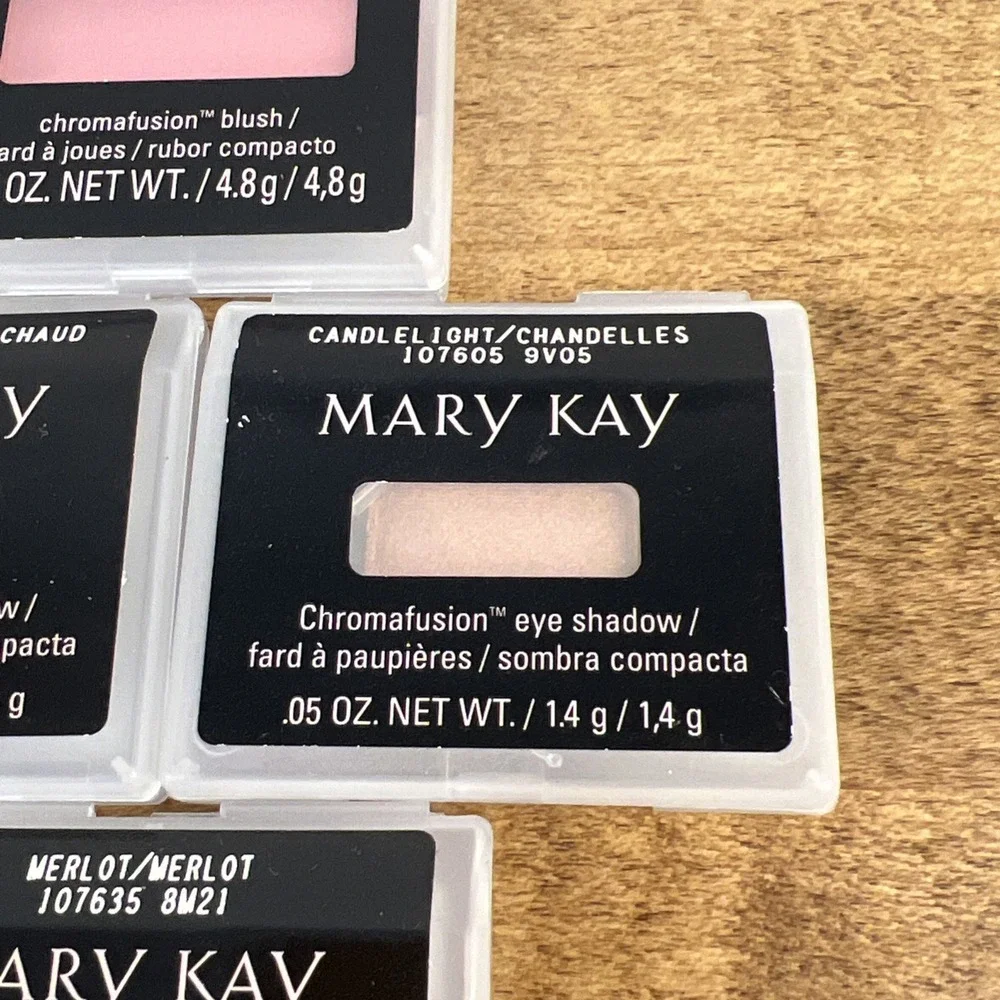 Mary Kay Chromafusion Blush & Eye Shadow Lot Shy, Hot Fudge, Candlelight, Merlot
